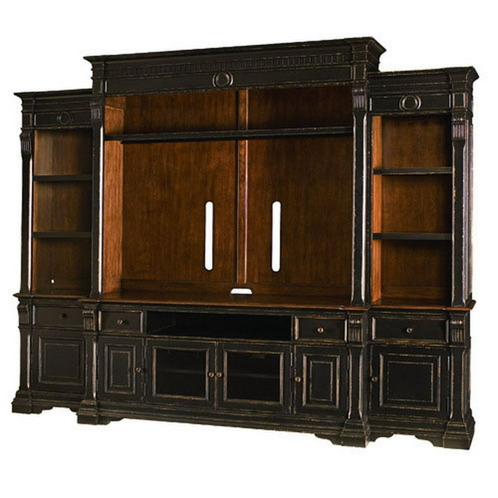 Hammary Dorset Entertainment Center in Black w/ Pretzel Brown Walmart
