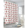 thumbnail image 3 of Red Vintage Cherry Shower Curtain, Watercolor Fruit Pattern Bathroom Decor Curtains Set with Hooks, White Green Waterproof Fabric Home Accessories， Stall 36 X 78 Inch, 3 of 6