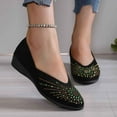 thumbnail image 2 of Ladies Casual Pumps Low Heel Comfortable Dressy Work & Event Women's Casual On Shoes Fashion Rhinestone Heel Comfortable Suede Loafers For Daily Wear, 2 of 8
