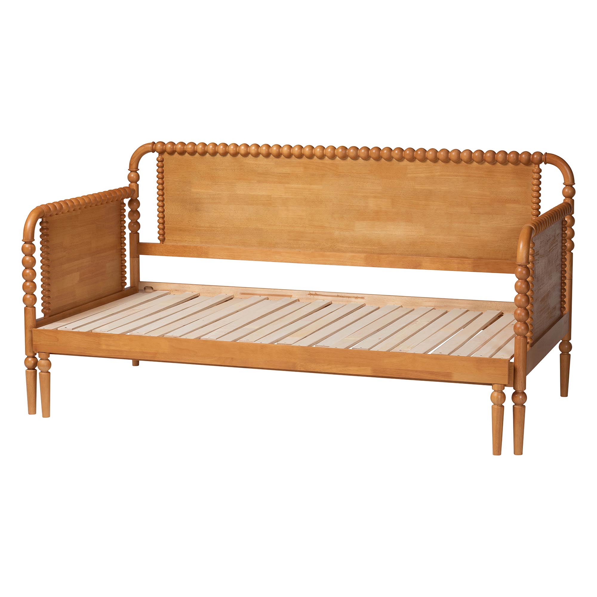 Baxton Studio Lucera Traditional Expandable Daybed, Twin to King, Oak Brown