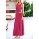 thumbnail image 4 of Conjunto de 2 Piezas con Falda Maxi para Mujer PRETTYGARDEN en Rojo Rosado XL, 4 of 7