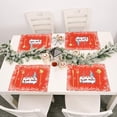 thumbnail image 3 of 4 manteles individuales navideños, manteles navideños para mesa de comedor, decoraciones de mesa navideña, manteles individuales antideslizantes y lavables para cenas familiares, suministros para fiestas, rojo, 12" x 18" Rojo Verde RV011031-00025SDJ, 3 of 5