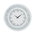 thumbnail image 5 of LUVODI 24 inch Rround Crushed Diamond Wall Clock Silver Beveled Mirrored Clock for Wall Living Room Decor, 5 of 11