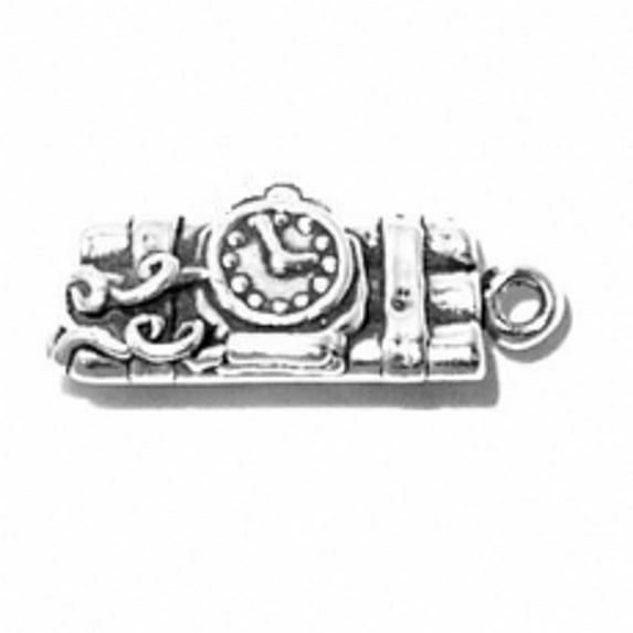 Sterling Silver 30" .8mm Box Chain 3D Dynamite With Timer Pendant Necklace