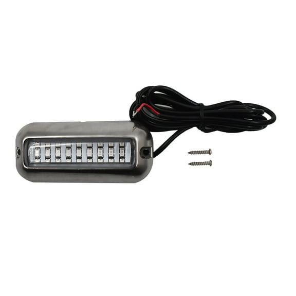 27 LED Marine Boat Navigation Lights Blue 50W Stainless Steel Underwater Pontoon Transom Light IP68 Waterproof