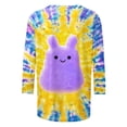 thumbnail image 4 of Xdegoge Easter Tunic for Women Artistic Bunny Ears And Letter Print 3/4 Sleeve Crewneck Spring Holiday Festival Casual Loose Fit Soft Comfortable Versatile Spring Tops, 4 of 5