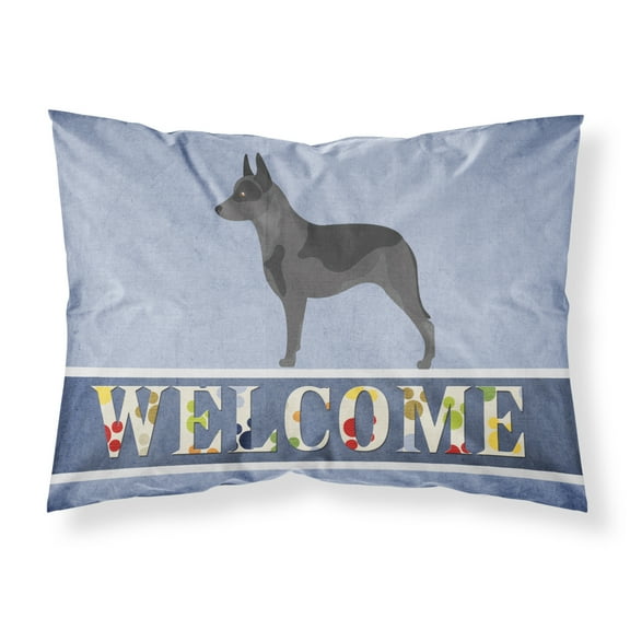 Australian Cattle Dog Welcome Fabric Standard Pillowcase Blue