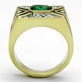thumbnail image 3 of Anillo Color Oro Para Hombres de Acero Inoxidable Piedra Verde Esmeralda, 3 of 4
