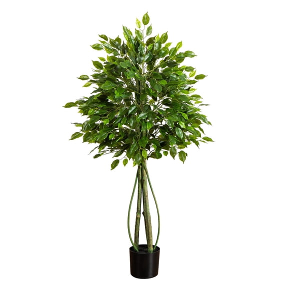 Nearly Natural 4.5ft. UV Resistant Artificial Ficus Tree (Indoor/Outdoor)