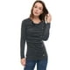 thumbnail image 1 of Top acanalado con botones y mangas largas con cuello vuelto para mujer Gris oscuro 3XL, 1 of 6