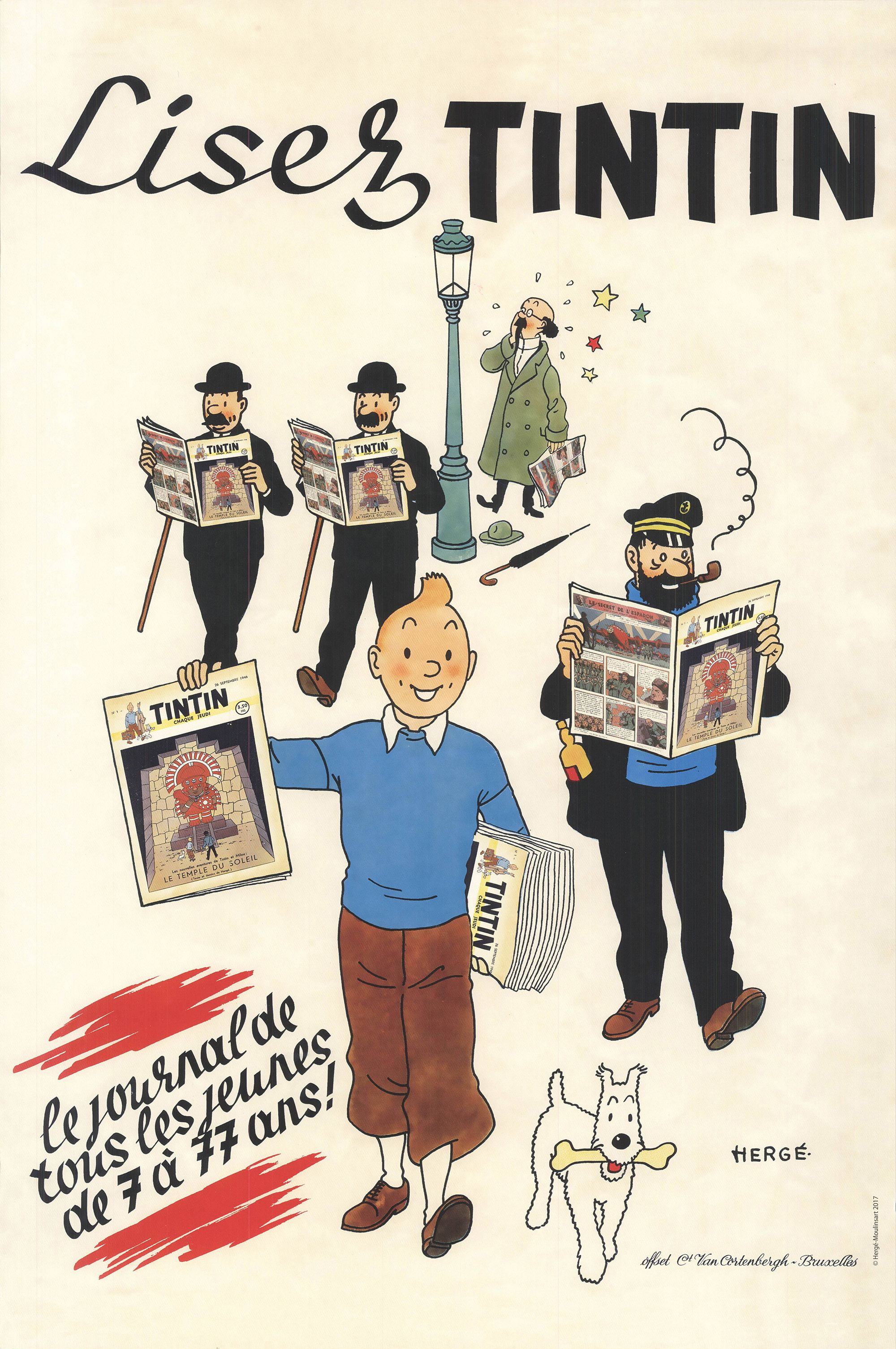HERGE Les Aventures de Tintin Le Temple du Soleil 27.5" x 19.5" Poster 