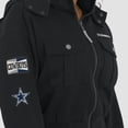 thumbnail image 5 of Women's WEAR by Erin Andrews  Black Dallas Cowboys Patch Pocket Cropped Full-Zip Bomber Jacket, 5 of 5