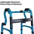 thumbnail image 2 of Flexmojoint Walking aids for medical purposes,Stepped Handrail Walker Wheels - Aluminum Foldable Walkers for Seniors, 8-Level Height Adjustable Walkers for Elderly Blue, 2 of 6