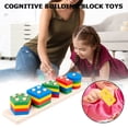 thumbnail image 3 of Figuras geométricas de madera para bebés juego de clasificación de matemáticas Ehuebsd Montessori rompecabezas apilado educativo para niños pequeños juego de aprendizaje preescolar, 3 of 7