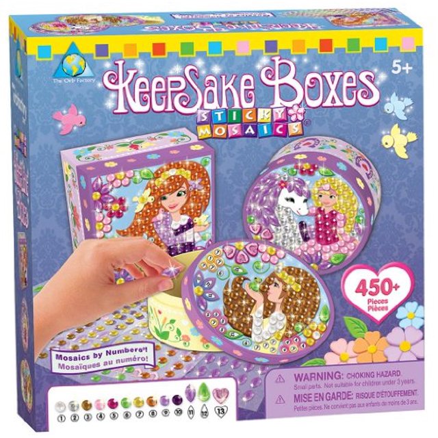 Sticky Mosaics by Numbers Toy - Caja de recuerdos - 450 Piezas - Artes y manualidades infantiles The Orb Factory OSM64006