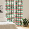 thumbnail image 2 of Ambesonne Christmas Curtains, Holiday Season Deer, Pair of 28"x84", Red Green White, 2 of 5