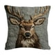 thumbnail image 2 of Funda de almohada con estampado 2D de animales | Funda de cojín de felpa corta y suave | Cojín cuadrado de 45 x 45 cm para sofá, cama y coche | Funda decorativa negra, 2 of 5