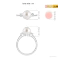 thumbnail image 5 of Angara South Sea Cultured Pearl Three Stone Ring with Diamonds in 14K White Gold for Women | June Birthstone Jewelry for Her, 5 of 8