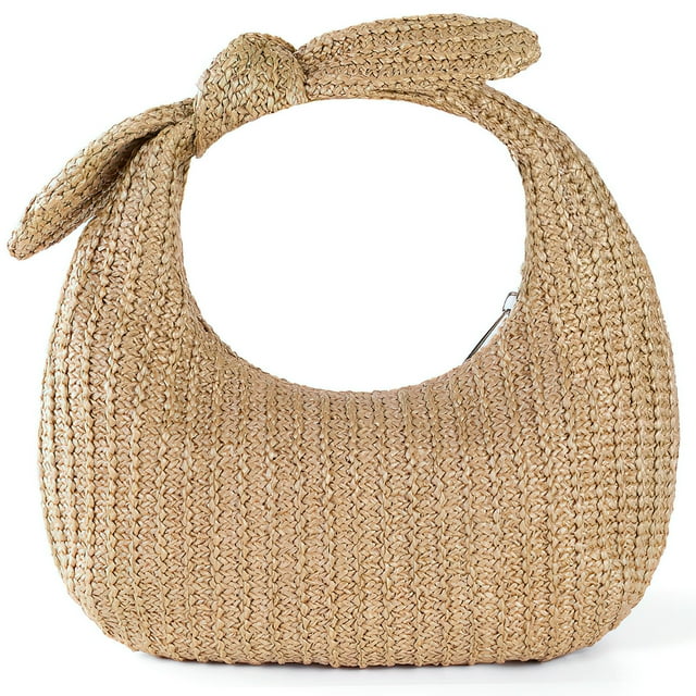 Bolso con asa tejida, bolso práctico, bolsa de almacenamiento portátil para mujer, bolso de playa
