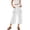 White, variant on Women Cropped Pants Women's Drawstring Waist Capris Sweat Pants Wide Leg Elastic Waist Casual Cropped Trousers with Multi Pockets Khaki L