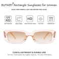 thumbnail image 3 of Gafas de Sol Rectangulares Champagne BUTABY para Mujer UV400, 3 of 6