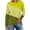 Yellow, variant on WREESH Womens Fashion Tunic Top V Neck Color Block Pullover Top Regular Fit Long Sleeve Tops Round-Neck Top Green