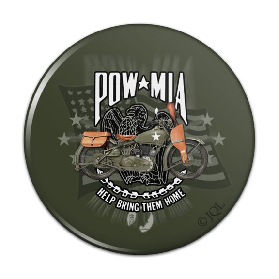 POW MIA Army Motorcycle Bike Bring Them Home Pinback Button Pin