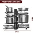 thumbnail image 2 of GeekDigg Adjustable Pots and Pans Organizer - 8 Tier Versatile Kitchen Pot Rack for Counter and Cabinet - Easy Setup, 3  Installation Ways, Accommodates 8+ Pots and Pans - Space-Saving Black Design, 2 of 6