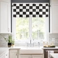 thumbnail image 2 of Kitchen Curtain Valance for Kitchen and Bathroom Room Darkening Rod Pocket Window Treatment Valance,Simple Black and White Checkered Flag 1 Panel, 54 x 18 Inch, 2 of 5