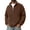 Brown, variant on Jacket for Men Suede Long Sleeve Stand Collar Jackets With Pockets Zip Up Solid Color Casual Outerwear