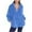Blue, variant on 2025 New Fashion Plus Size Women's Round- Neck And Winter Loose Solid Pocket Warm Long Sleeve Blouse Tops