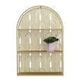thumbnail image 6 of CosmoLiving by Cosmopolitan 16" x 6" Rounded 3-Tier Gold Geometric Wall Shelf with Arch Pattern, 6 of 12