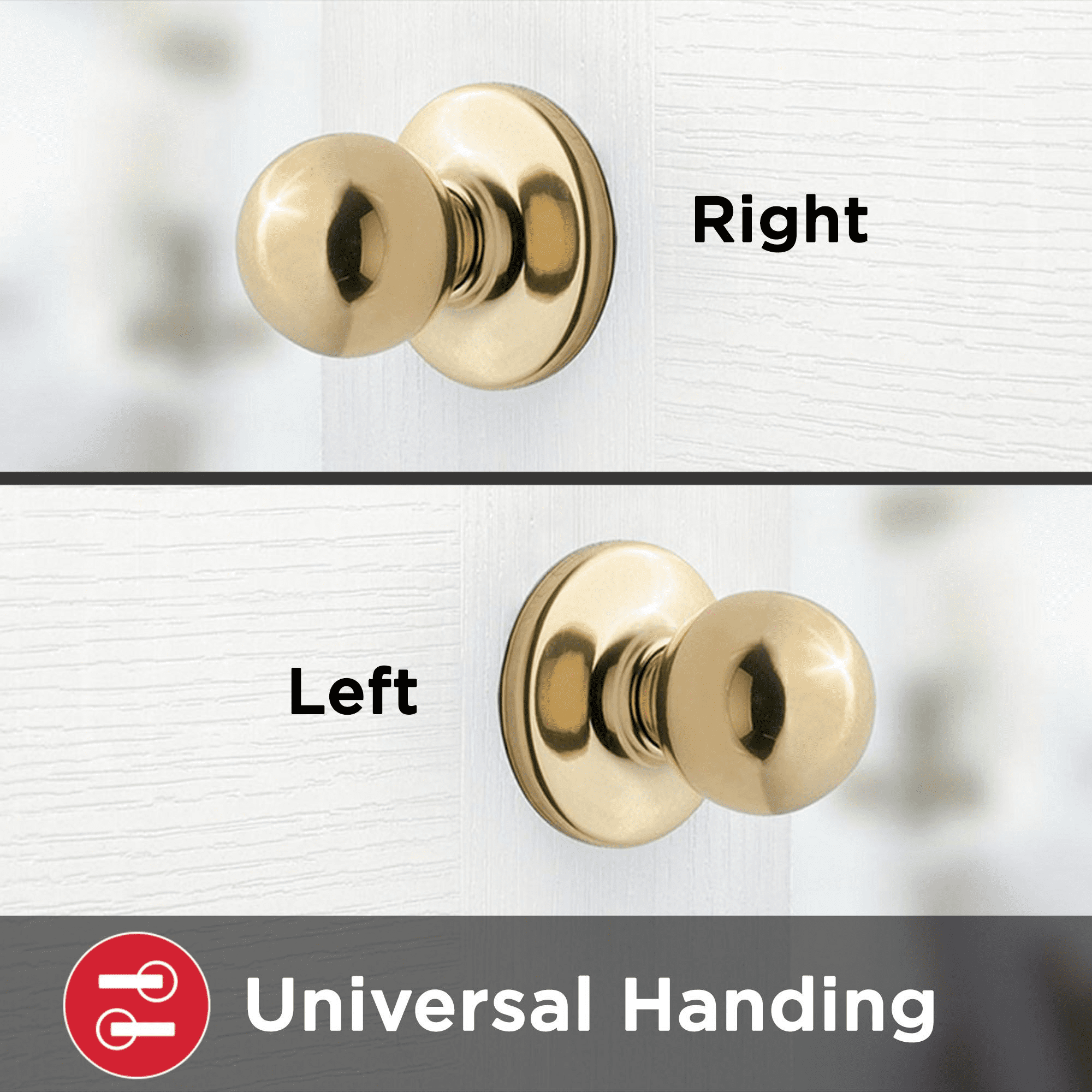 Kwikset Polo Hall/Closet Knob in Polished Brass
