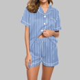 thumbnail image 2 of XuJwPNcy Pajama Sets for Women Collared V Neck Button down Shirts and Shorts Pjs Outfits Matching Sets Clothing, 2 of 5