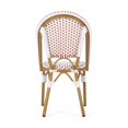 thumbnail image 4 of Ensemble de 2 Chaises Bistro d'Extérieur Rouges et Blanches - Cadre en Aluminium, Rotin en Polyéthylène, 35 Pouces H - Sièges de Patio Français Classiques pour Balcon, Jardin Ou Salle à Manger, 4 of 14