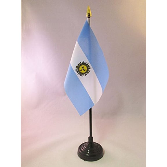 AZ Flag Argentina Table Flag 4x6 in 100D Polyester Plastic Base 15x10 cm
