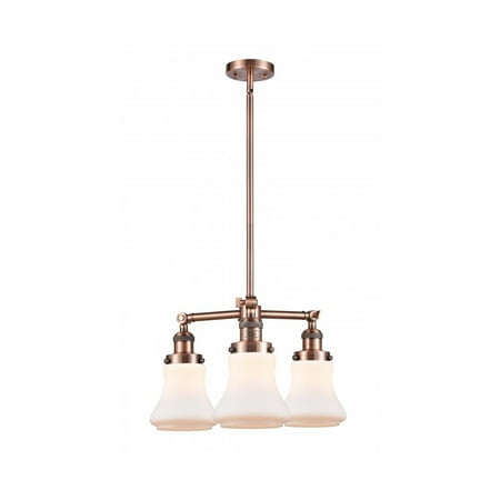 

Antique Copper Tone Chandeliers 18 Wide Matte White Glass Steel/Cast Brass/Glass Medium Base LED 3 Light Fixture