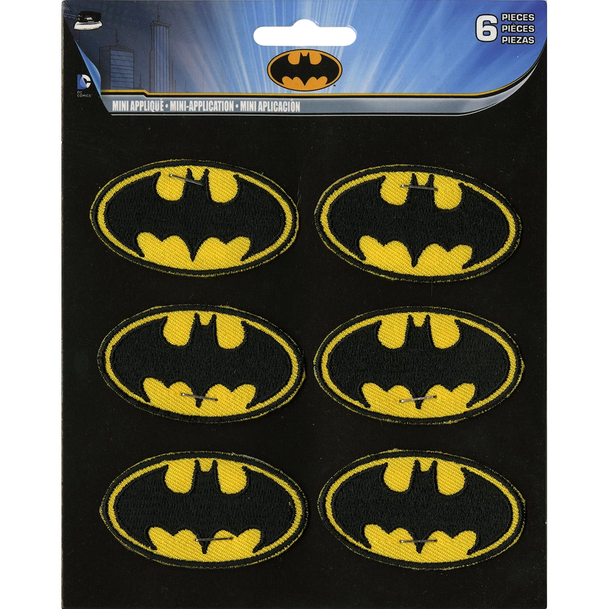 4pc Batman fabric iron on applique Logo Patch crafts black yellow comics 