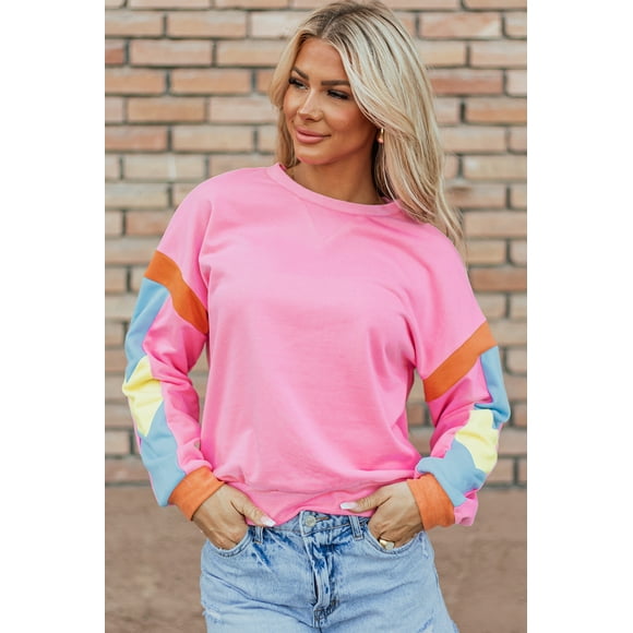 a.Jesdani 'Fashionable Pink Terry Top - Soft & Stylish, S-XL Sizes'