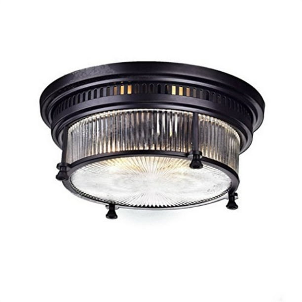 Ecopower Vintage Oil Rubbed Bronze Metal Glass Ceiling Light Fixture