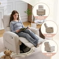 thumbnail image 6 of Aemeios Manual Recliner Swivel Chenille Glider Chair with Adjustable Headrest, Camel, 6 of 12
