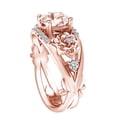 thumbnail image 2 of AFFY 1.2 Carat Round Shape Simulated Morganite & Natural Diamond Flower Engagement Ring 14k Solid Rose Gold Ring Size-9, 2 of 2
