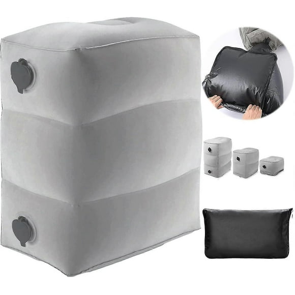 Travel Inflatable Footrest, Adjustable Three-Layer Height Footrest, Suitable For Airplanes, Cars, Homes, Trains, Offices, Car Footrest With Inflatable