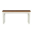thumbnail image 3 of Linon Willow Dining Bench in Vanilla White and Honey Brown Stained Wood, 3 of 8