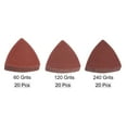 thumbnail image 3 of Uxcell 60 Packs 60/120/240 Grits 80mm Aluminum Oxide Triangular Sandpaper Sanding Pads, 3 of 6