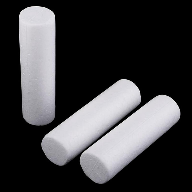 30 Pieces DIY Cylinder Shape Foam Material for Art Craft, Size: 120x32mm 90x25mm, White