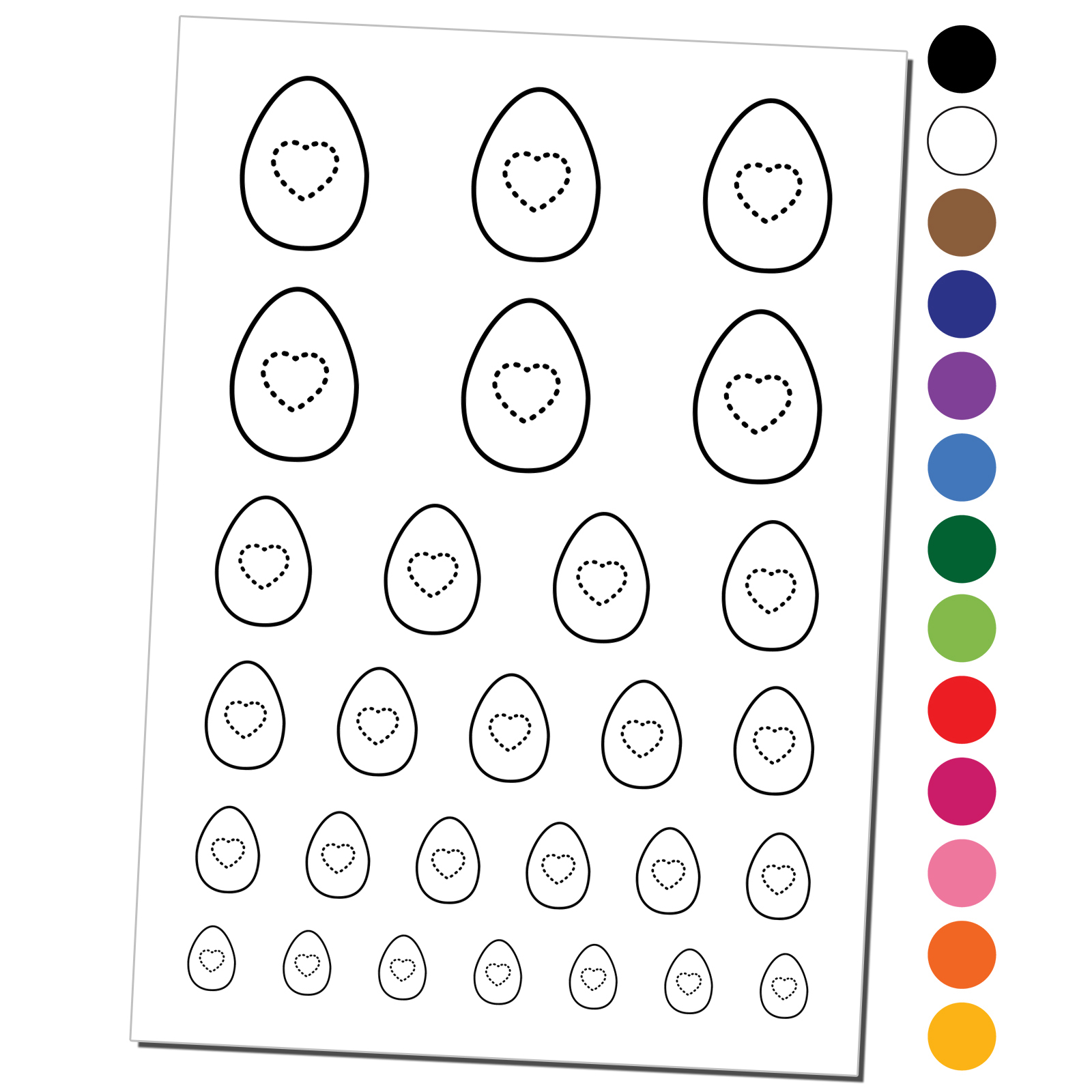 Dotted Heart in Egg Water Resistant Temporary Tattoo Set Fake Body Art