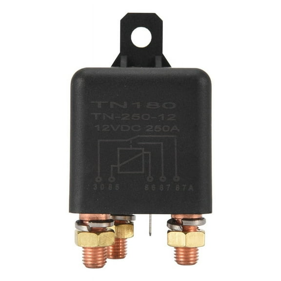 Car Relay 12V 250A Continuous Type High Power Motorcycle Battery Control Switch Terminal Automotive Relay,1 * 12V 250A Normally Open 5 Pin Relay,black