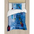 thumbnail image 3 of Black and White Duvet Cover Set Queen Size, Aerial View Montreal Canada Cityscape with Skyscrapers Architecture, Decorative 3 Piece Bedding Set with 2 Pillow Shams, Black White Grey, by Ambesonne, 3 of 3