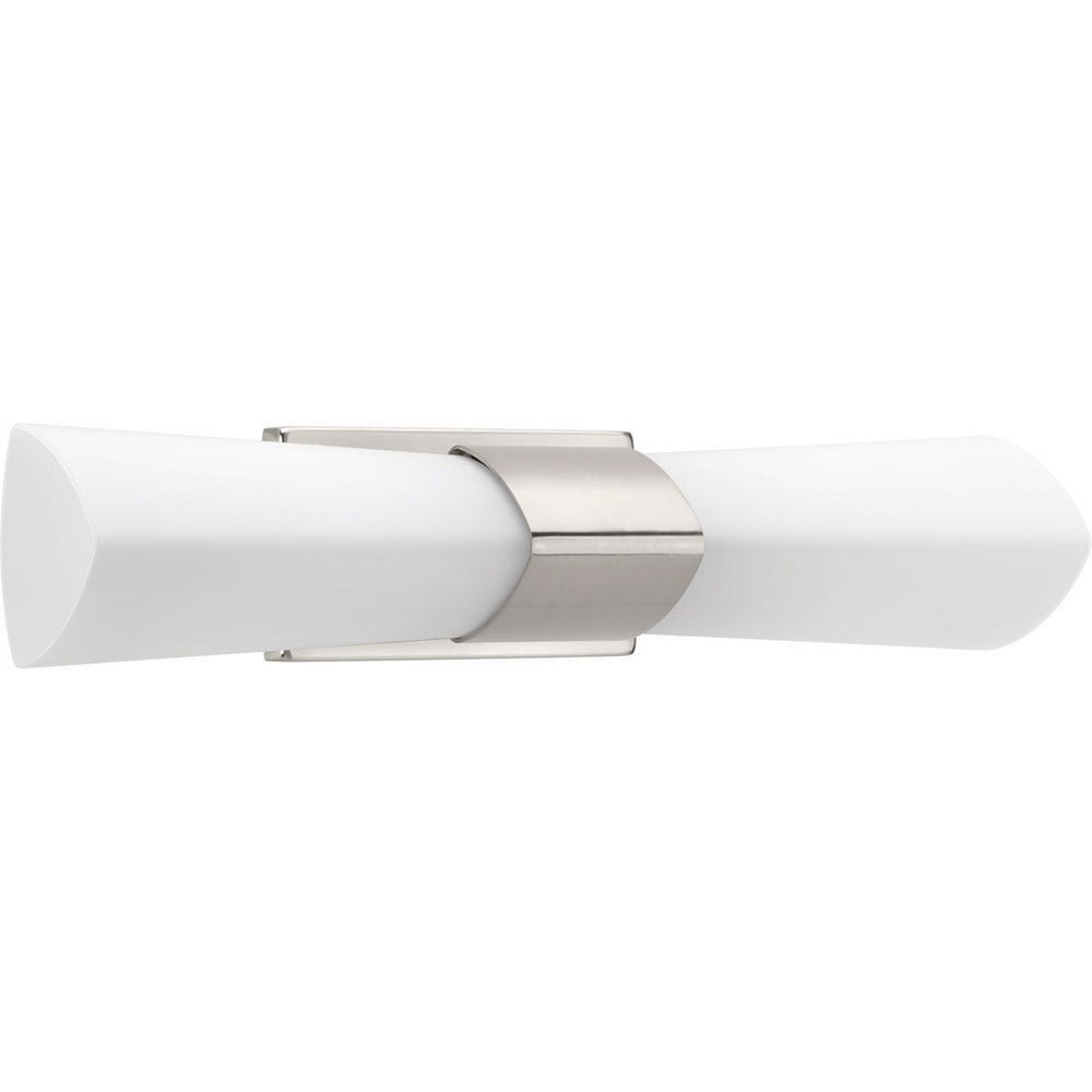 Zura Collection Two-Light Polished Chrome Etched Opal Glass Modern Bath Vanity Light